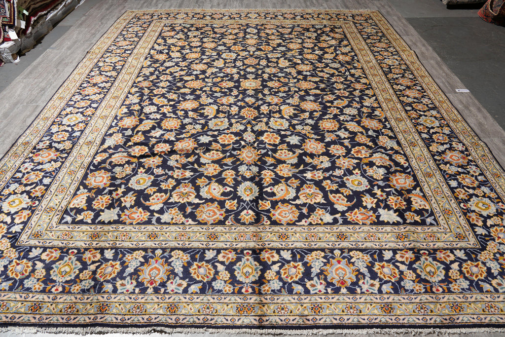 9.5 x 12.9 Genuine Persian Rug Navy Blue #F-4113