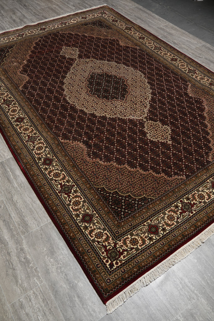6.7 x 9.9 High Quality Handmade Mahi Tabriz Rug Wool and Silk #F-3058