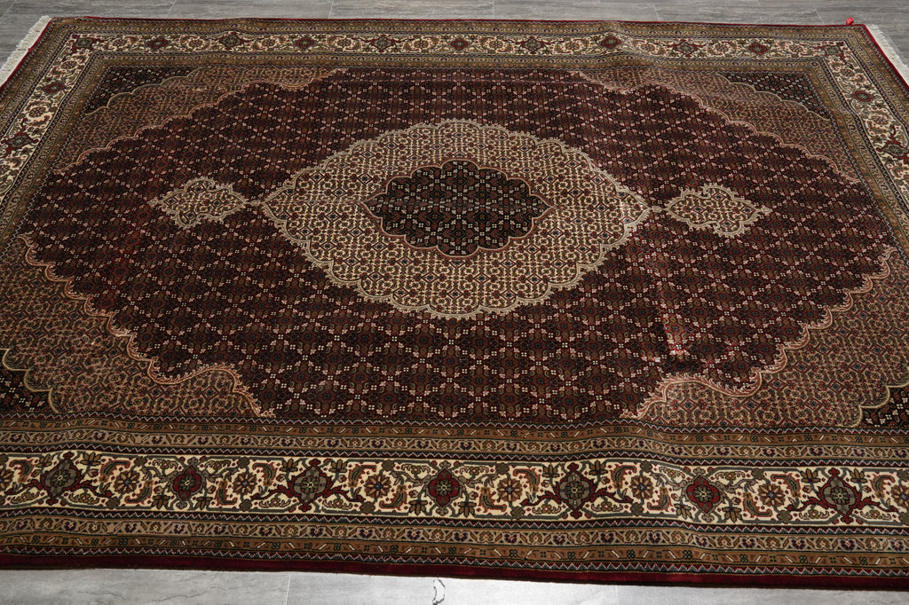 6.7 x 9.9 High Quality Handmade Mahi Tabriz Rug Wool and Silk #F-3058