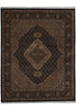 Load image into Gallery viewer, 6.6 x 8 Quality hand-Knotted Mahi Tabriz Rug Wool and Silk BLACK 