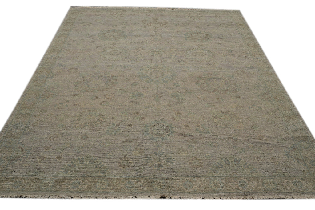 8 x 10 New Handmade Oushak Rug Low Wool Pile TRANSITIONAL MODERN CARPET #F-3343