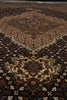 Load image into Gallery viewer, 6.6 x 8 Quality hand-Knotted Mahi Tabriz Rug Wool and Silk BLACK #F-3059