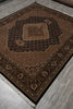 Load image into Gallery viewer, 6.6 x 8 Quality hand-Knotted Mahi Tabriz Rug Wool and Silk BLACK #F-3059