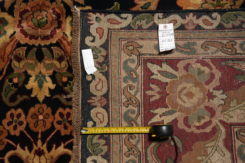 9 x 13.5 Quality Jaipur Rug Handmade Wool Area Carpet Black Bugundy #PIX-15770