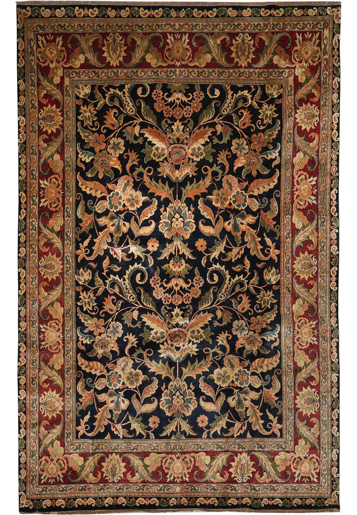 9 x 13.5 Quality Jaipur Rug Handmade Wool Area Carpet Black Bugundy