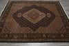 Load image into Gallery viewer, 6.7 x 8 New Handmade Mahi Tabriz BLACK Rug Wool and Silk #F-3060