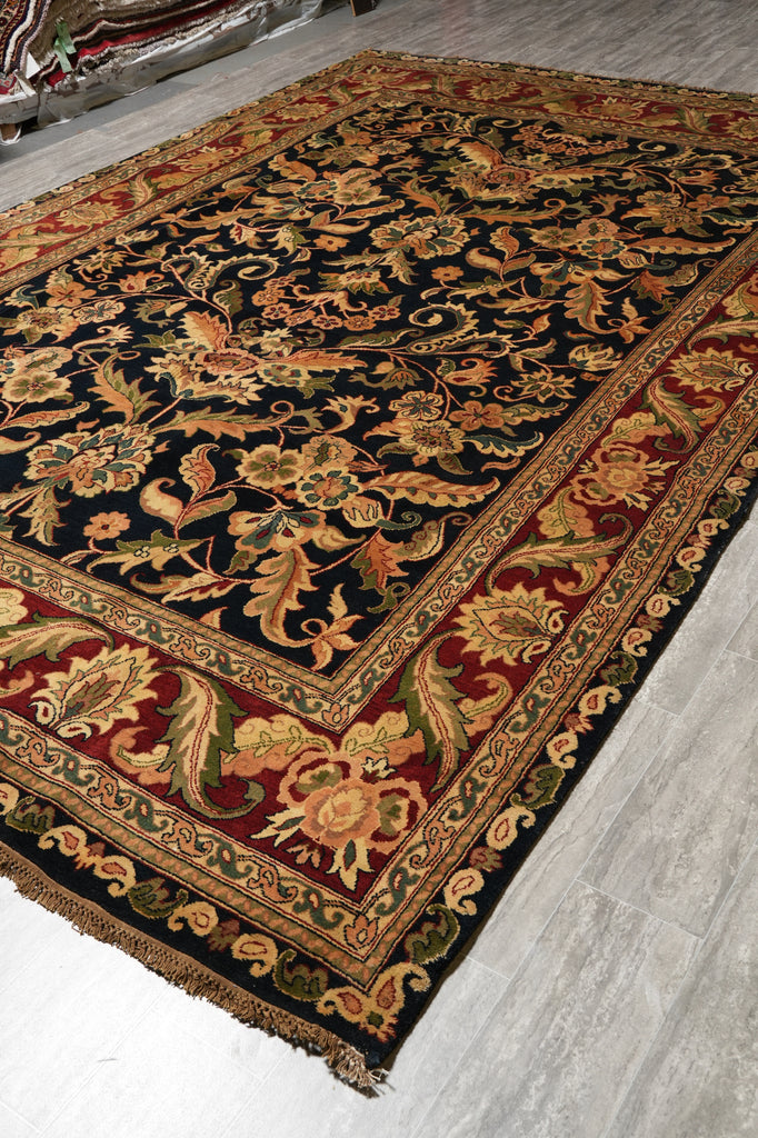 9 x 13.5 Quality Jaipur Rug Handmade Wool Area Carpet Black Bugundy #PIX-15770