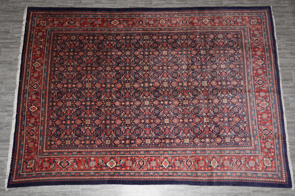 9.7 x 13.1 Persian Herati Rug Navy Blue #F-4119