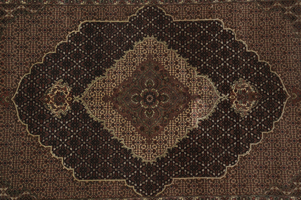 5.9 x 8  Traditional Persian Wool Silk High Quality Mahi Tabriz Handmade Rug #F-3063