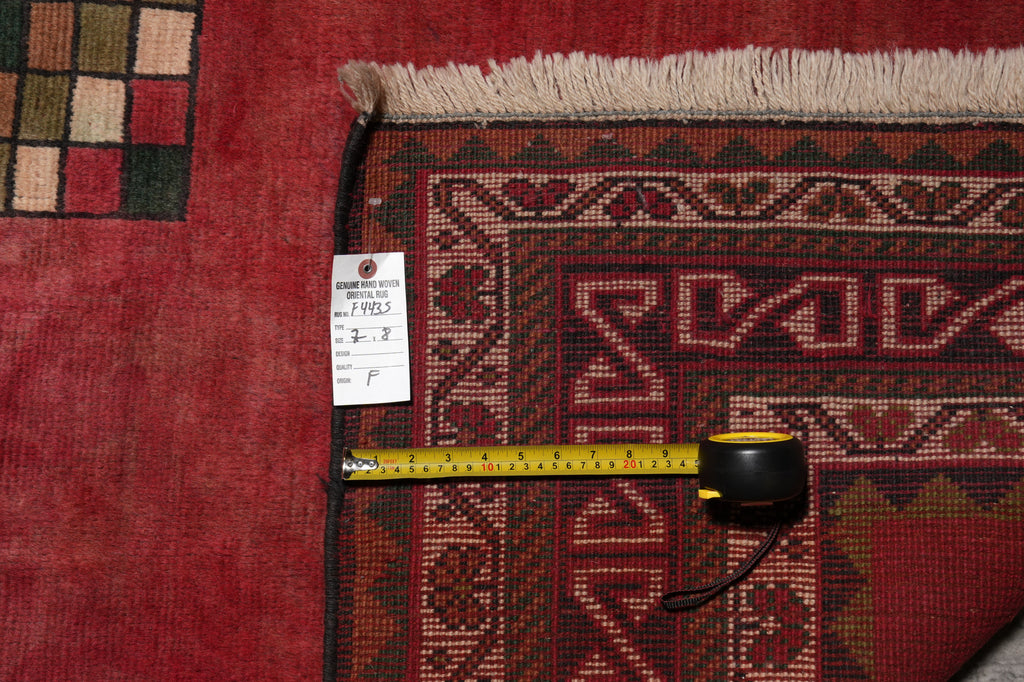 7 x 8 Sqaurish Handmade Gabbeh Check Rug  #F-4435