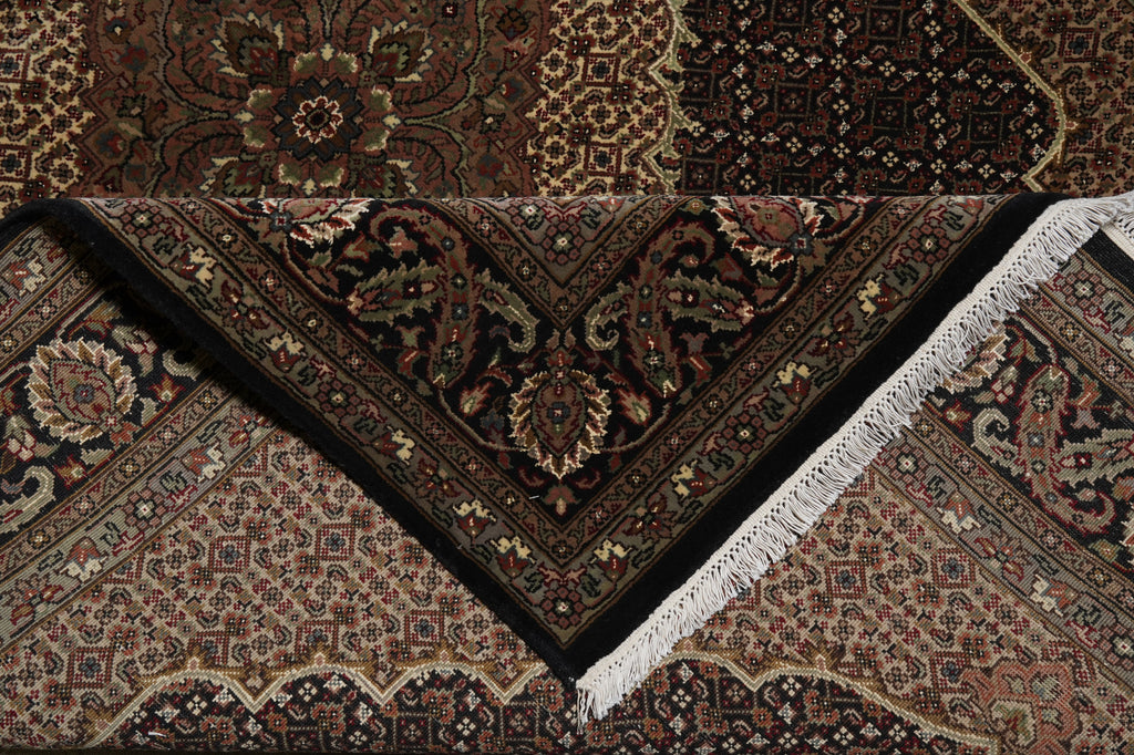 5.9 x 8  Traditional Persian Wool Silk High Quality Mahi Tabriz Handmade Rug #F-3063