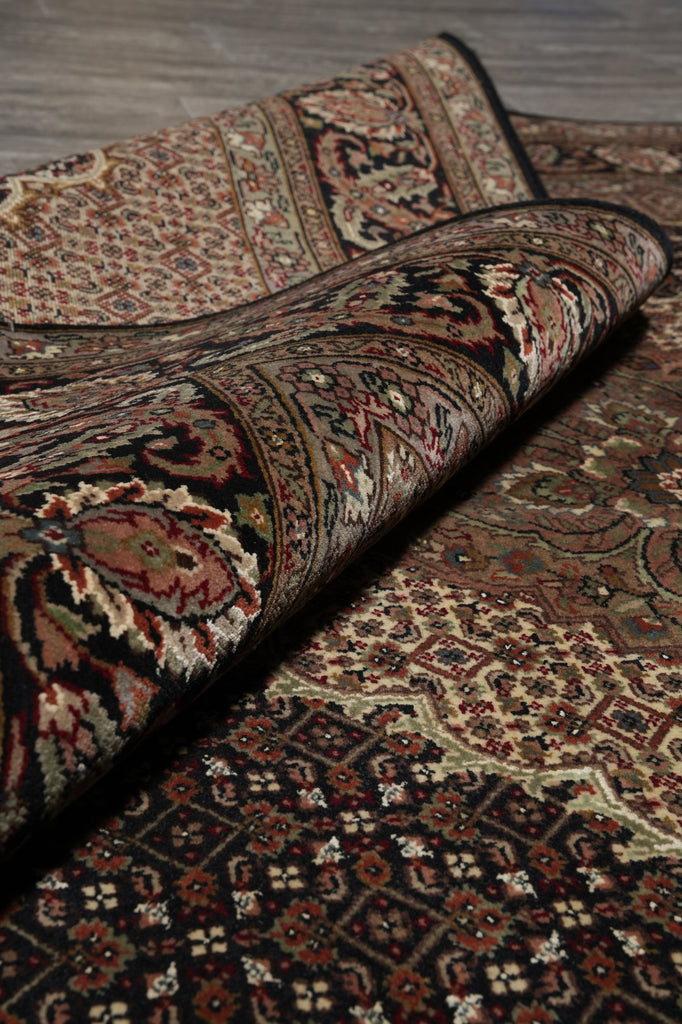 5.9 x 8  Traditional Persian Wool Silk High Quality Mahi Tabriz Handmade Rug #F-3063