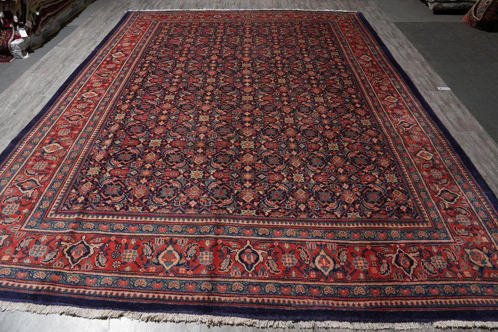 9.7 x 13.1 Persian Herati Rug Navy Blue #F-4119
