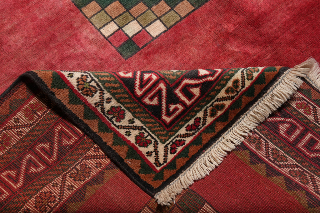 7 x 8 Sqaurish Handmade Gabbeh Check Rug  #F-4435
