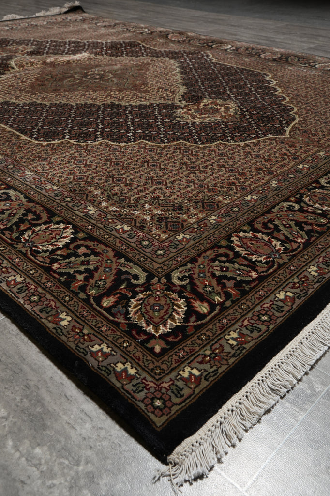 5.9 x 8  Traditional Persian Wool Silk High Quality Mahi Tabriz Handmade Rug #F-3063