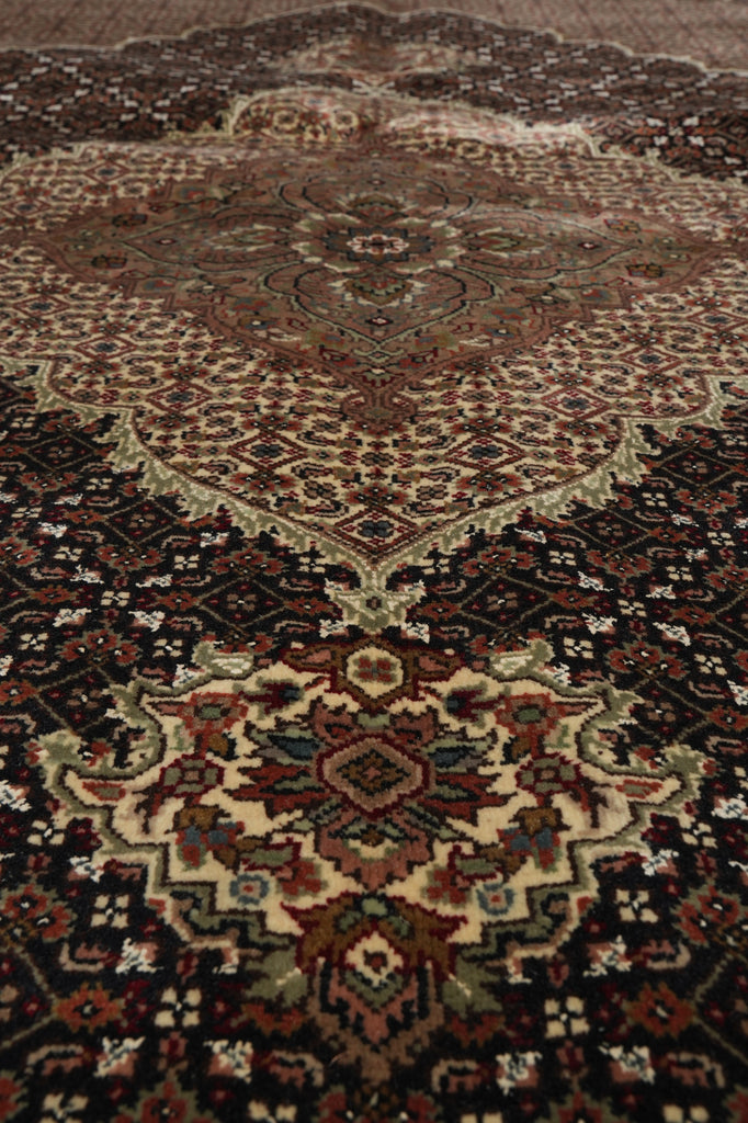 5.9 x 8  Traditional Persian Wool Silk High Quality Mahi Tabriz Handmade Rug #F-3063