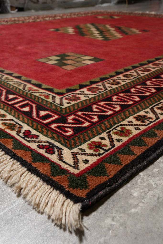 7 x 8 Sqaurish Handmade Gabbeh Check Rug  #F-4435