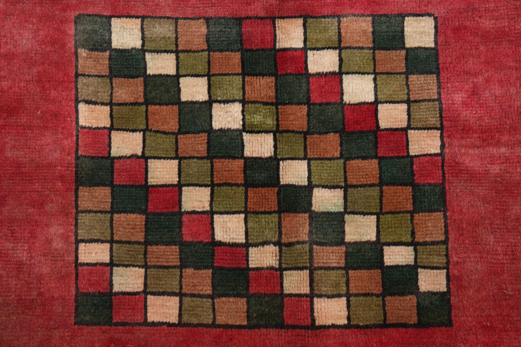 7 x 8 Sqaurish Handmade Gabbeh Check Rug  #F-4435