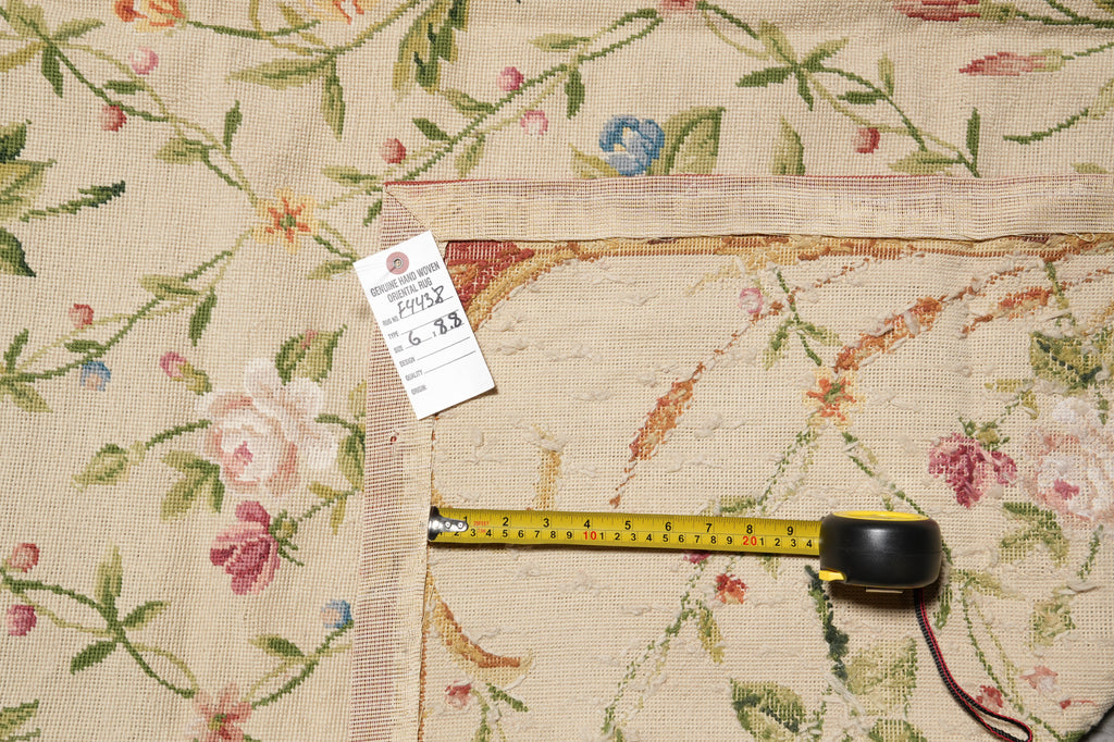6 x 8.8 French Floral Needle Point Rug #F-4438