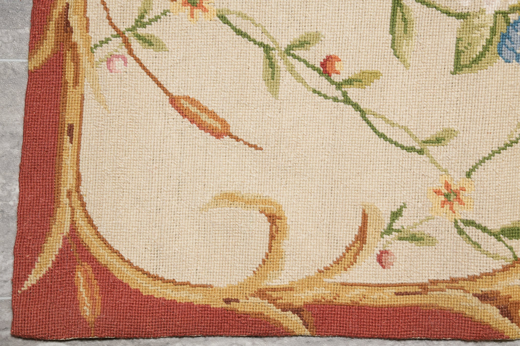 6 x 8.8 French Floral Needle Point Rug #F-4438