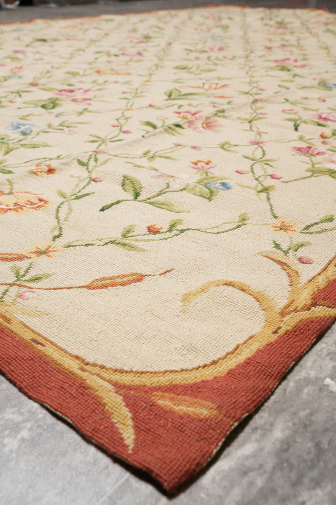6 x 8.8 French Floral Needle Point Rug #F-4438