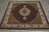 Load image into Gallery viewer, 6.5 x 6.8 SQUARE Quality Hand-Knotted Wool and Silk Mahi Tabriz Rug #F-3064