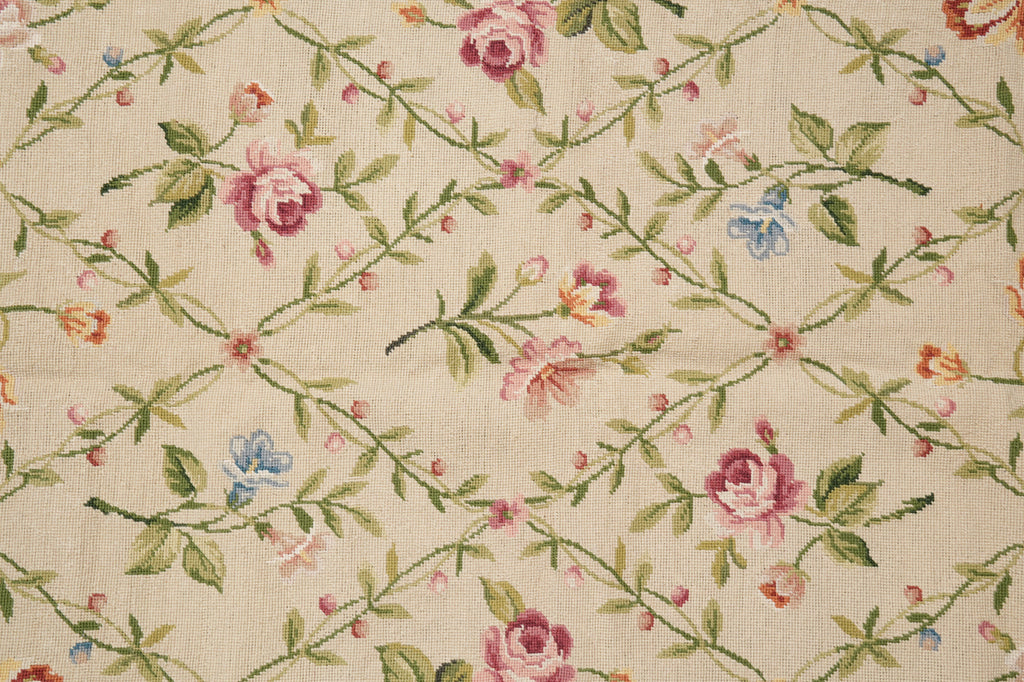 6 x 8.8 French Floral Needle Point Rug #F-4438