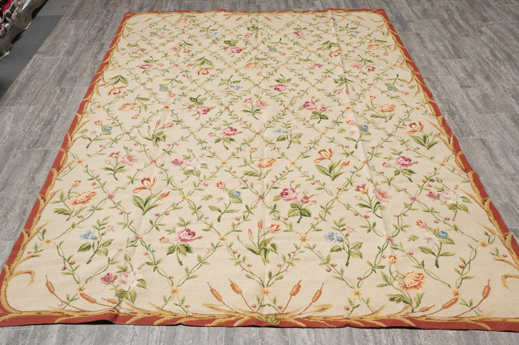 6 x 8.8 French Floral Needle Point Rug #F-4438