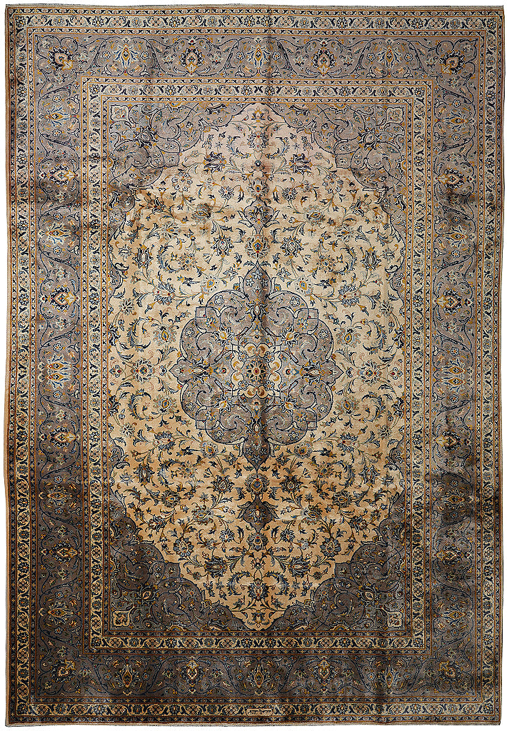 9.1 x 12.6 Genuine Persian Kashan Rug Iran
