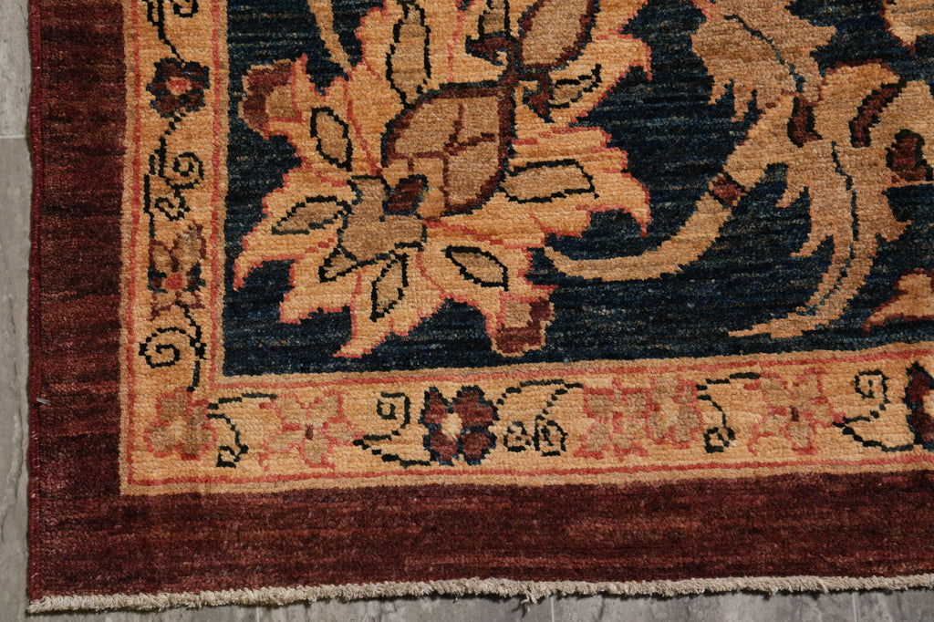 9.6 x 14.2 Fine Quality Wool Chobi Peshawar Zigler Rug Burgundy #PIX-14299