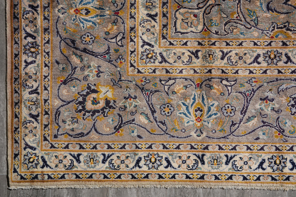 9 x 12.6 Genuine Persian Kashan Rug Iran #F-4118