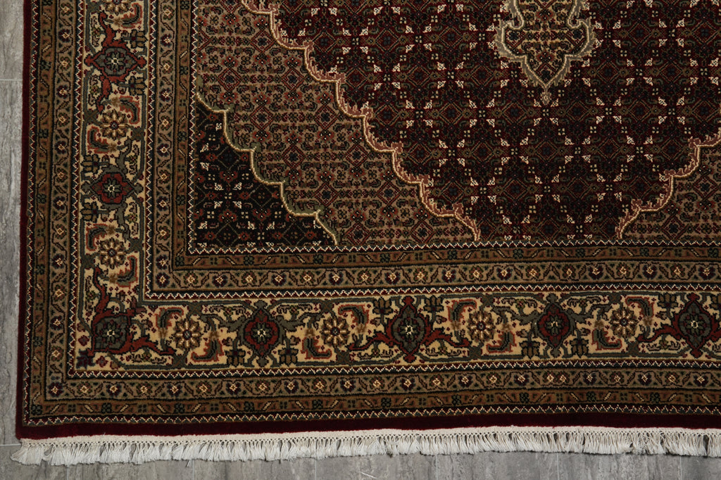 5.9 x 8 Traditional Tabriz Mahi Wool and Silk Hand-Knotted Quality Rug #F-3066