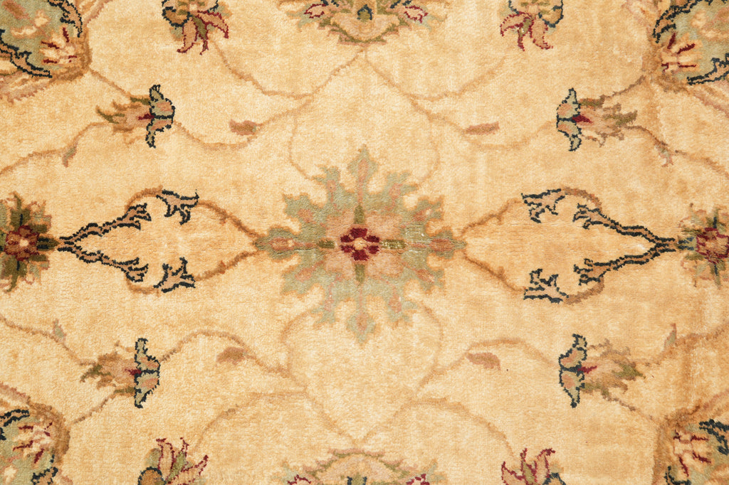 10 x 14 Beige Gold Handmade Agra Rug #PIX-799-40