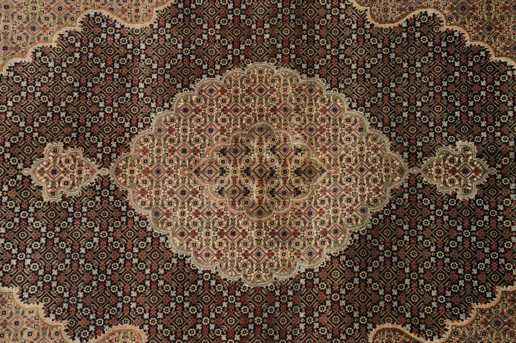 6.6 x 9.6 Great Quality Tabriz Mahi Wool Silk Hand-Knotted Rug #F-3067