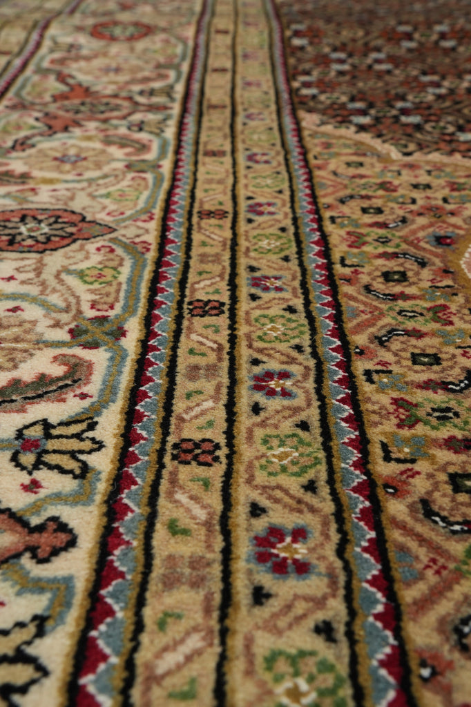 6.6 x 9.6 Great Quality Tabriz Mahi Wool Silk Hand-Knotted Rug #F-3067