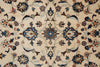 Load image into Gallery viewer, 6.5 x 9.9 Persian Kashan Rug – Ivory Field with Rose Border, Hand-Knotted Floral Design #F-4120