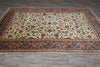 Load image into Gallery viewer, 6.5 x 9.9 Persian Kashan Rug – Ivory Field with Rose Border, Hand-Knotted Floral Design #F-4120