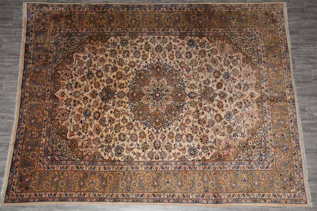 9.3 x 11.9 Estate Rug Persian Kashan Light Colors #F-4121