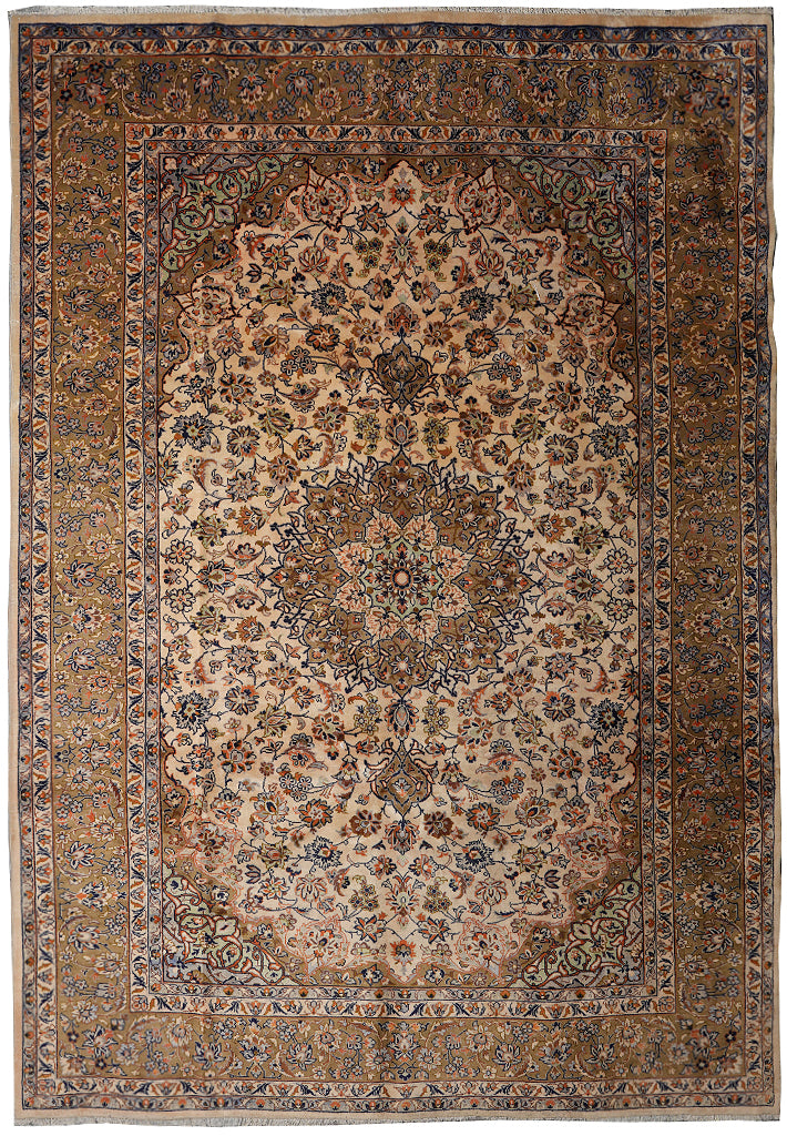 9.3 x 11.9 Estate Rug Persian Kashan Light Colors #F-4121