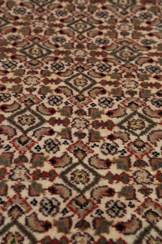 6.7 x 10.3 Quality Wool Silk Tabriz Herati Mahi Hand-Knotted Rug #F-3068