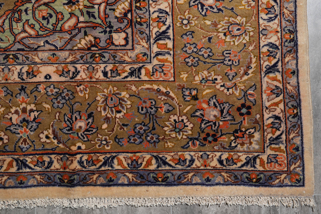 9.3 x 11.9 Estate Rug Persian Kashan Light Colors #F-4121