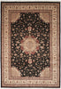 Load image into Gallery viewer, 9.9 X 13.9 Quality Wool and Silk Sino Tabriz Rug Black#PIX-10029
