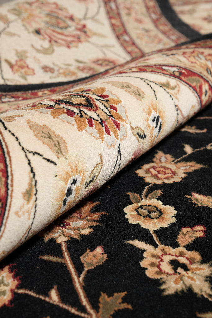 9.9 X 13.9 Quality Wool and Silk Sino Tabriz Rug Black#PIX-10029