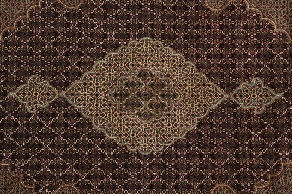 7 x 9.9 Mahi Tabriz Herati Wool Silk Hand-Knotted Quality Rug #F-3069