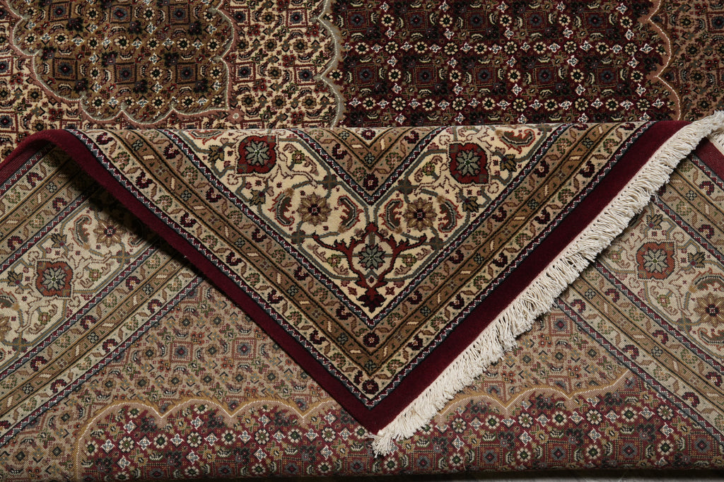 7 x 9.9 Mahi Tabriz Herati Wool Silk Hand-Knotted Quality Rug #F-3069
