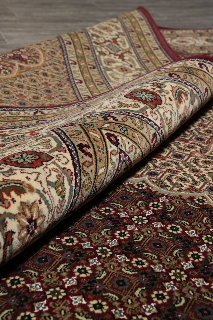 7 x 9.9 Mahi Tabriz Herati Wool Silk Hand-Knotted Quality Rug #F-3069