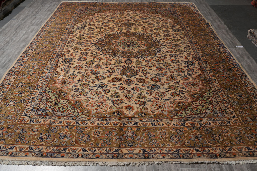9.3 x 11.9 Estate Rug Persian Kashan Light Colors #F-4121