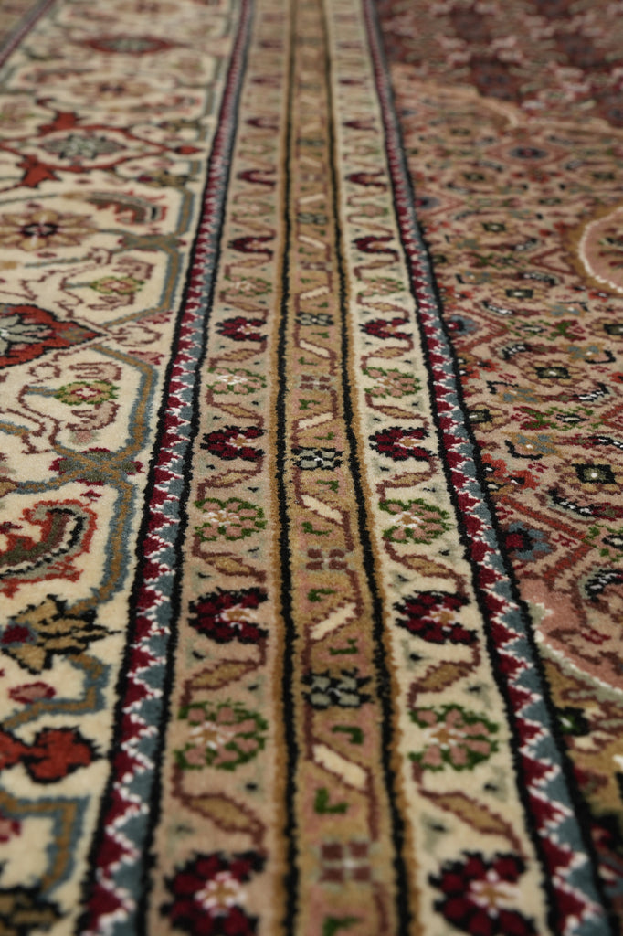 7 x 9.9 Mahi Tabriz Herati Wool Silk Hand-Knotted Quality Rug #F-3069