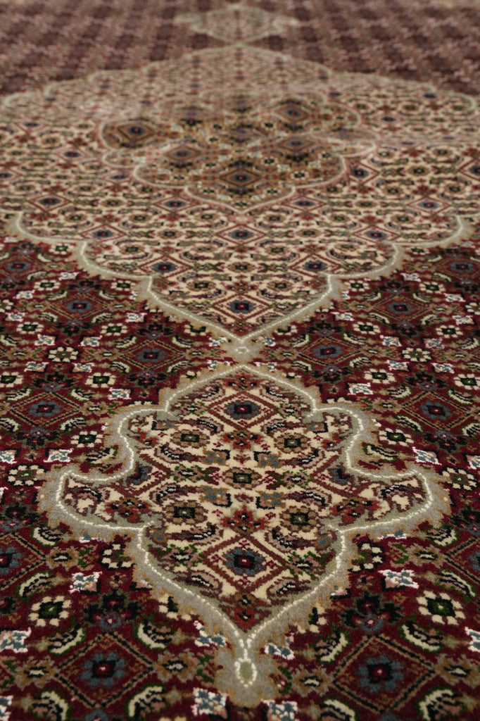 7 x 9.9 Mahi Tabriz Herati Wool Silk Hand-Knotted Quality Rug #F-3069