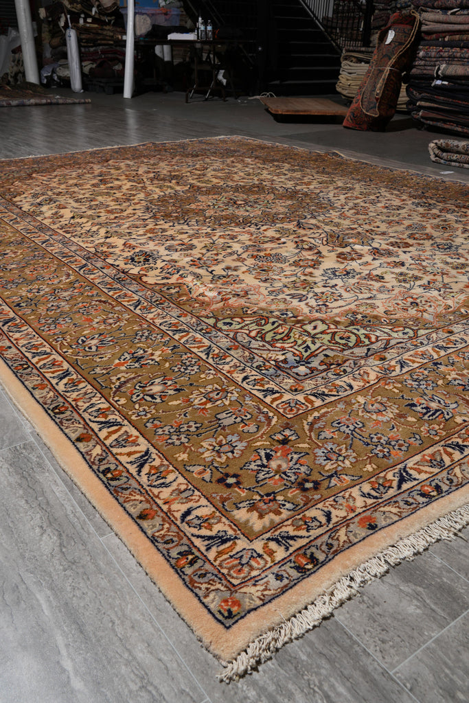 9.3 x 11.9 Estate Rug Persian Kashan Light Colors #F-4121